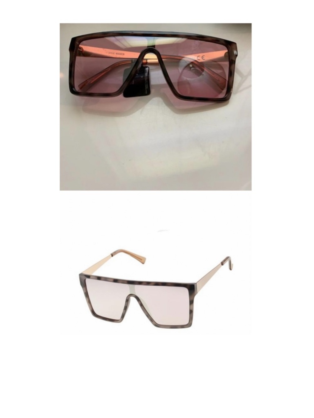Steve Madden Pink Gradient Shield Sunglasses